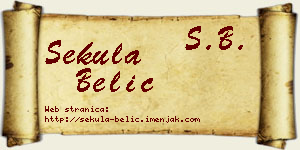 Sekula Belić vizit kartica
